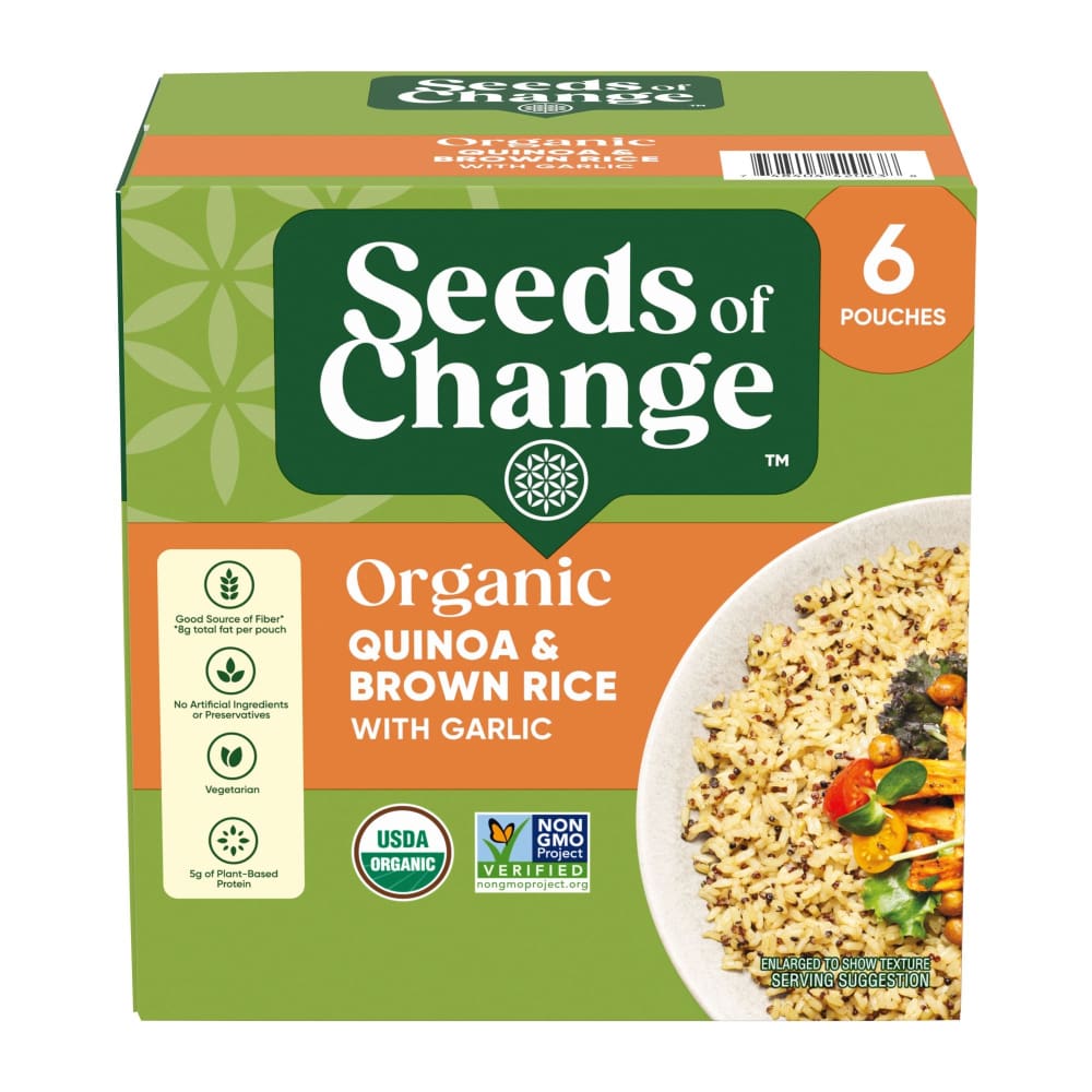 Seeds of Change Certified Organic Quinoa & Brown Rice with Garlic 6 pk./8.5 oz. - Home/Grocery Household & Pet/Canned & Packaged Food/Pasta