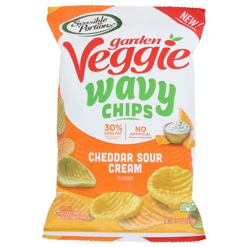 SENSIBLE PORTIONS: Chips Chddr Sour Crm Wavy 6 OZ (Pack of 5) - Grocery > Snacks > Chips > Snacks Other - SENSIBLE PORTIONS