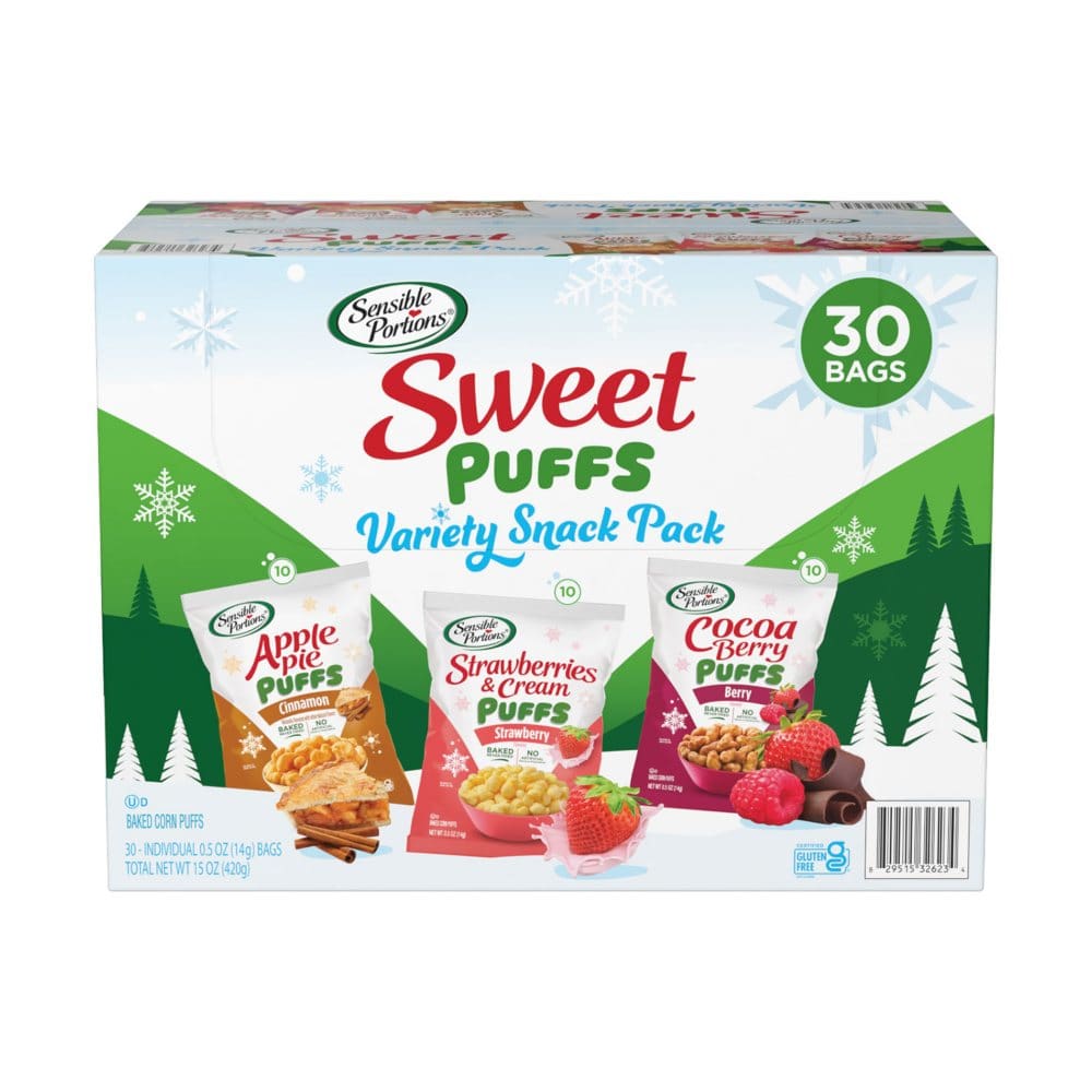Sensible Portions Sweet Puffs Variety Pack (0.5 oz. 30 pk.) - Puffed Snacks - ShelHealth