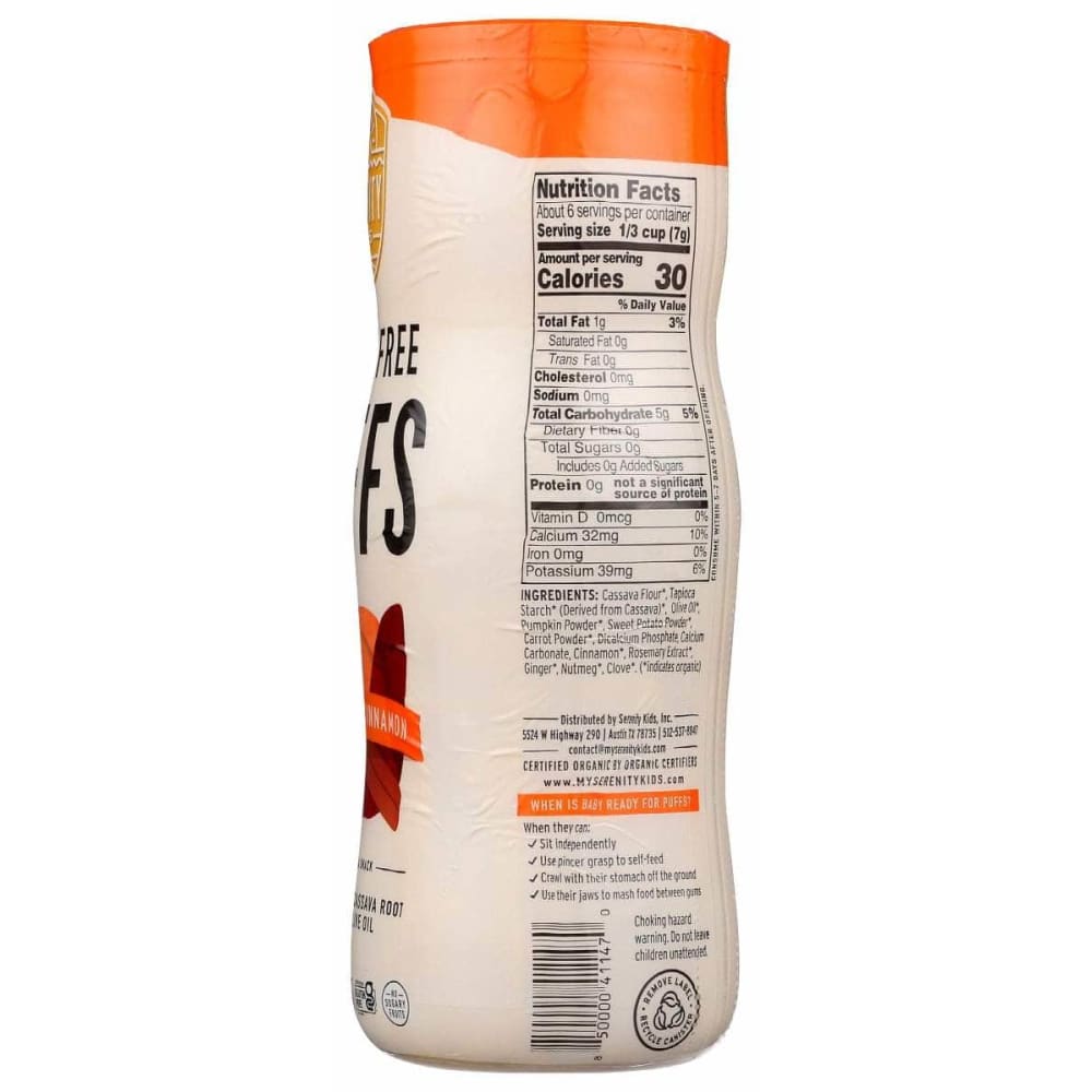 SERENITY KIDS Baby > Baby Food SERENITY KIDS Pumpkin and Cinnamon Grain Free Puffs With Olive Oil, 1.5 oz