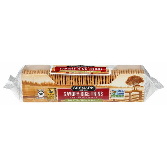 SESMARK SESMARK Savory Rice Thins Toasted Onion and Garlic, 3.2 oz