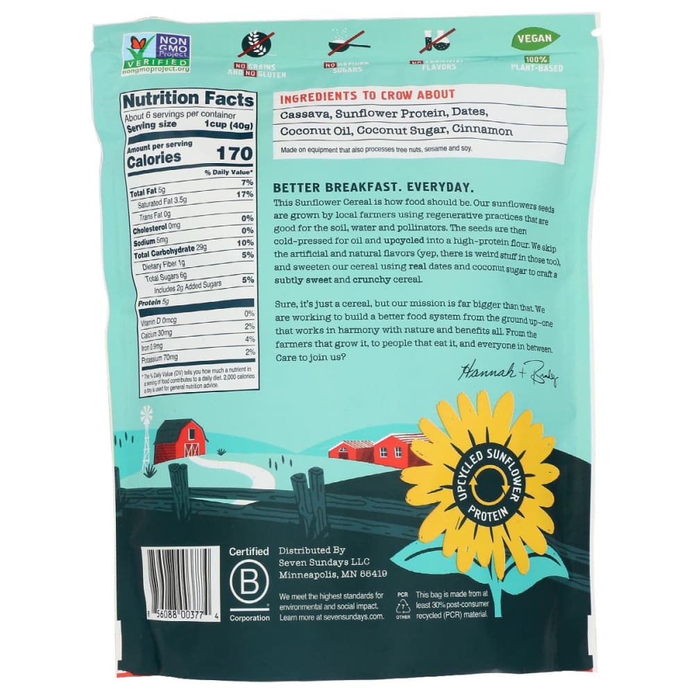 SEVEN SUNDAYS: Real Cinnamon Sunflower Cereal 8 oz - Grocery > Breakfast > Breakfast Foods - SEVEN SUNDAYS