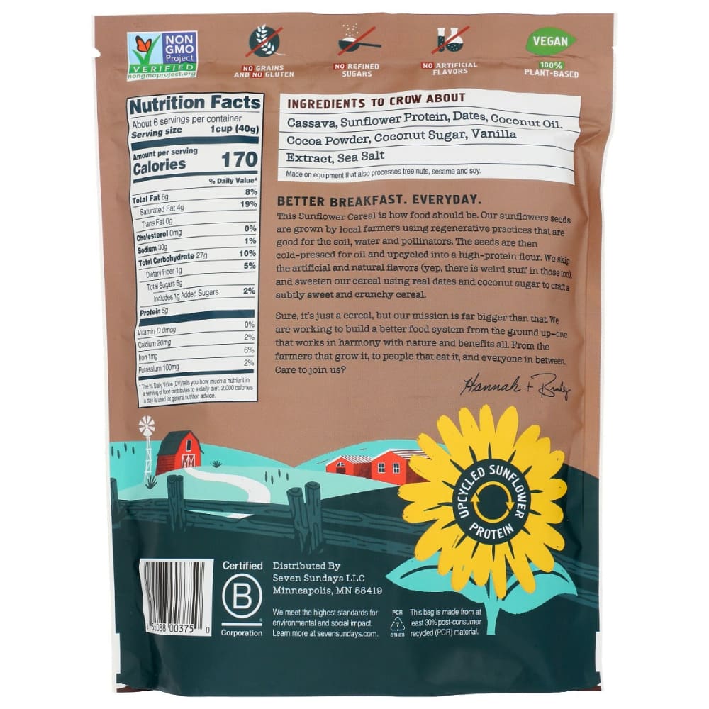 SEVEN SUNDAYS: Real Cocoa Sunflower Cereal 8 oz - Grocery > Breakfast > Breakfast Foods - SEVEN SUNDAYS