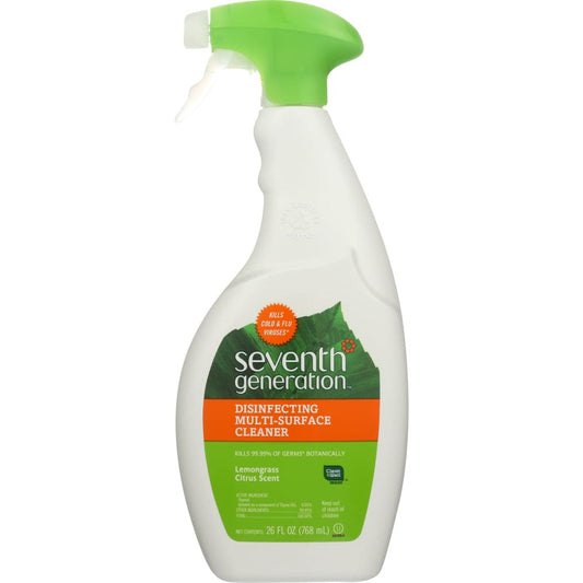 SEVENTH GENERATION: Cleaner Multi Surface Disinfectant Lemongrass 26 oz (Pack of 4) - Home Products > Cleaning Supplies - SEVENTH GENERATION