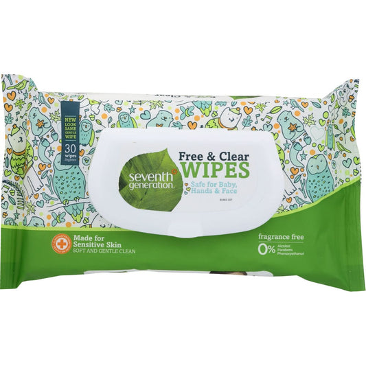 SEVENTH GENERATION: Free and Clear Baby Wipes Travel Pack Flip Top Dispenser 30 ea (Pack of 5) - Baby > Baby Care - SEVENTH GENERATION