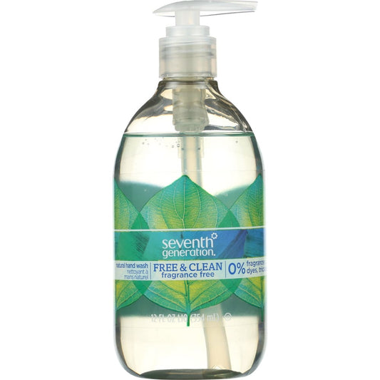 SEVENTH GENERATION: Hand Wash Free and Clean Unscented 12 oz (Pack of 5) - Beauty & Body Care > Soap and Bath Preparations > Soap Liquid -