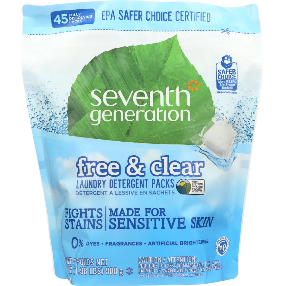 SEVENTH GENERATION: Laundry Detergent Packs Free & Clear 45 pc - Home Products > Laundry Detergent - SEVENTH GENERATION