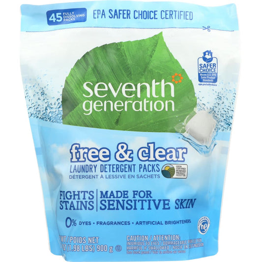 SEVENTH GENERATION: Laundry Detergent Packs Free & Clear 45 pc - Home Products > Laundry Detergent - SEVENTH GENERATION