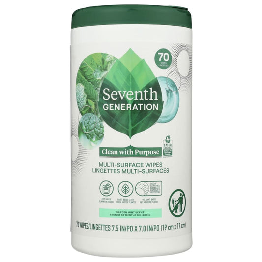 SEVENTH GENERATION: Multi Surface Wipes Garden Mint 70 pc (Pack of 3) - Home Products > Cleaning Supplies - SEVENTH GENERATION