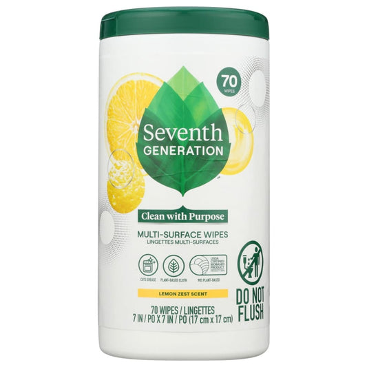 SEVENTH GENERATION: Multi Surface Wipes Lemon Zest 70 pc (Pack of 3) - Home Products > Cleaning Supplies - SEVENTH GENERATION