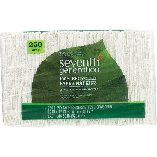 SEVENTH GENERATION Seventh Generation Napkins 1-Ply White, 250 Count