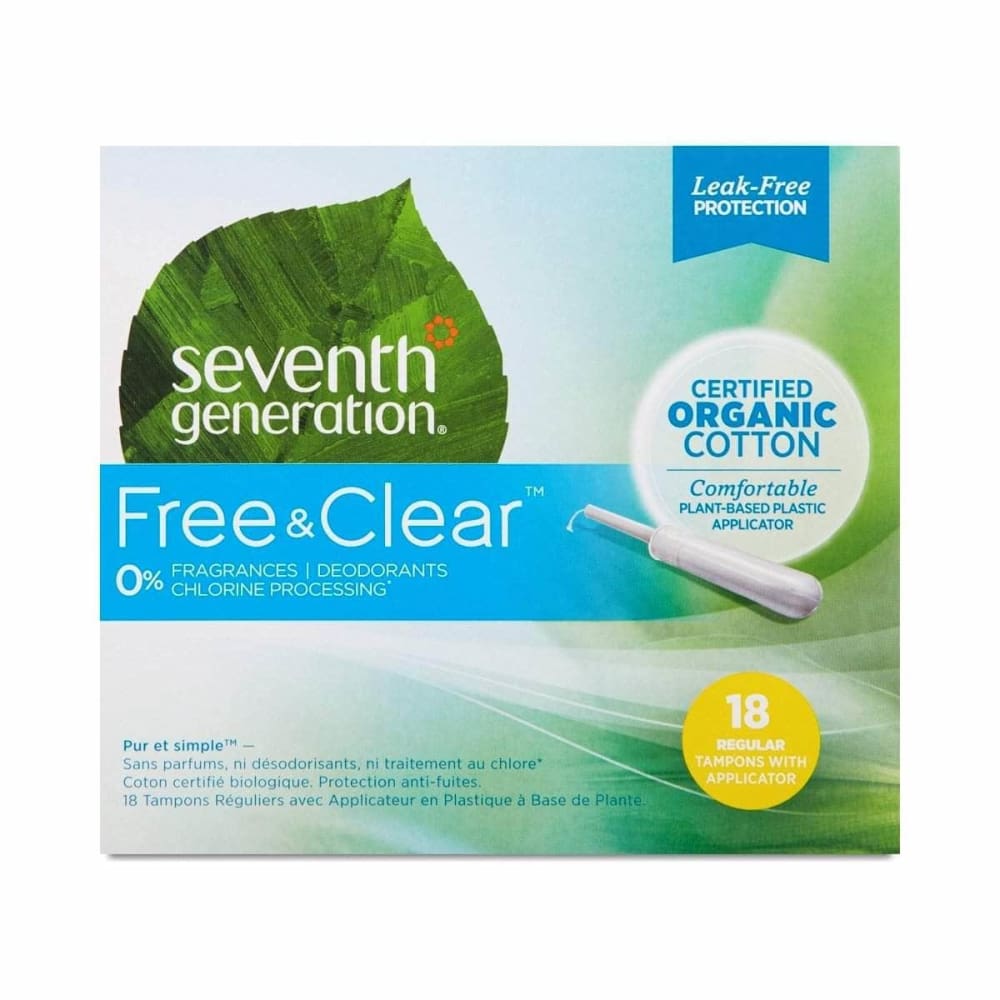 Seventh Generation Seventh Generation Organic Cotton Tampons with Comfort Applicator Regular, 18 pc