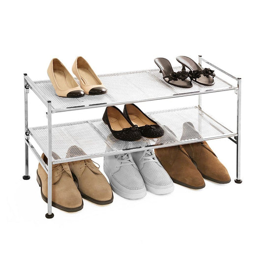 Seville Classics 2-Tier Steel Mesh Utility Shoe Rack 26.25 W x 11.75 D x 15.75 H - Storage & Organization - ShelHealth