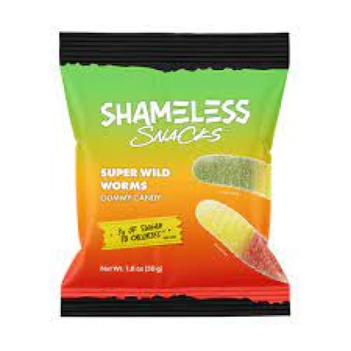 SHAMELESS SNACKS: Gummy Super Wild Worms 1.8 oz (Pack of 5) - Grocery > Chocolate Desserts and Sweets > Candy - SHAMELESS SNACKS