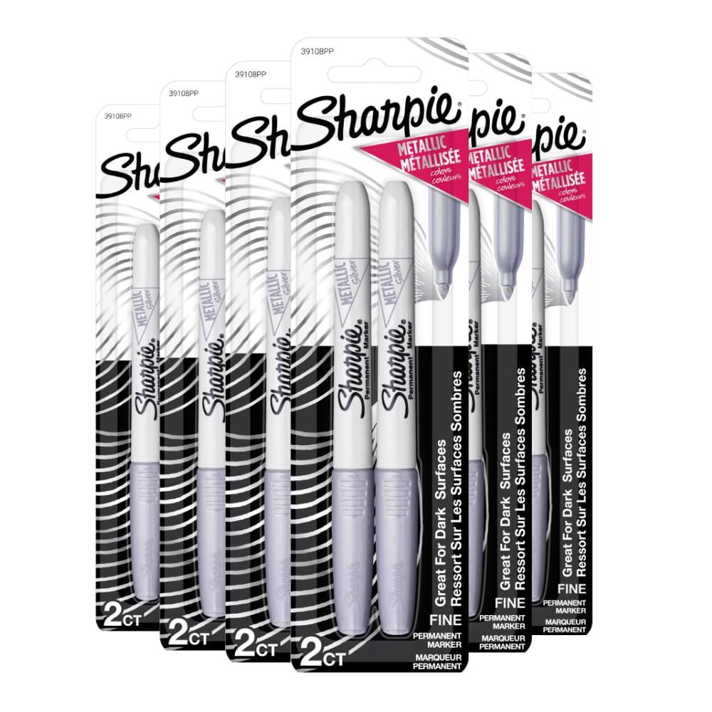 Sharpie Metallic Fine Point Permanent Marker 2 ct ea - 6 Pack - Markers - Sharpie