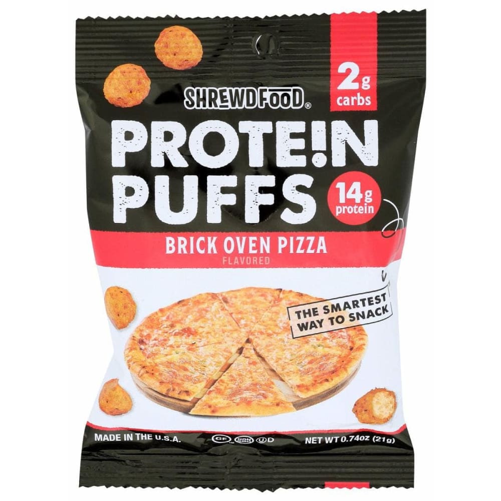 SHREWD FOOD SHREWD FOOD Protein Puffs Brick Oven Pizza, 0.74 oz