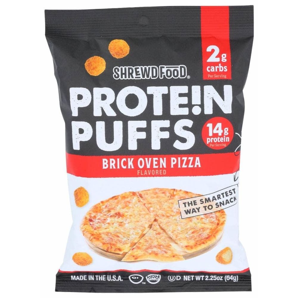 SHREWD FOOD SHREWD FOOD Protein Puffs Brick Oven Pizza, 2.25 oz