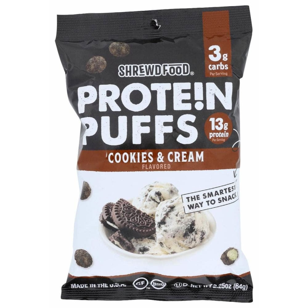 SHREWD FOOD SHREWD FOOD Protein Puffs Cookies and Cream, 2.25 oz