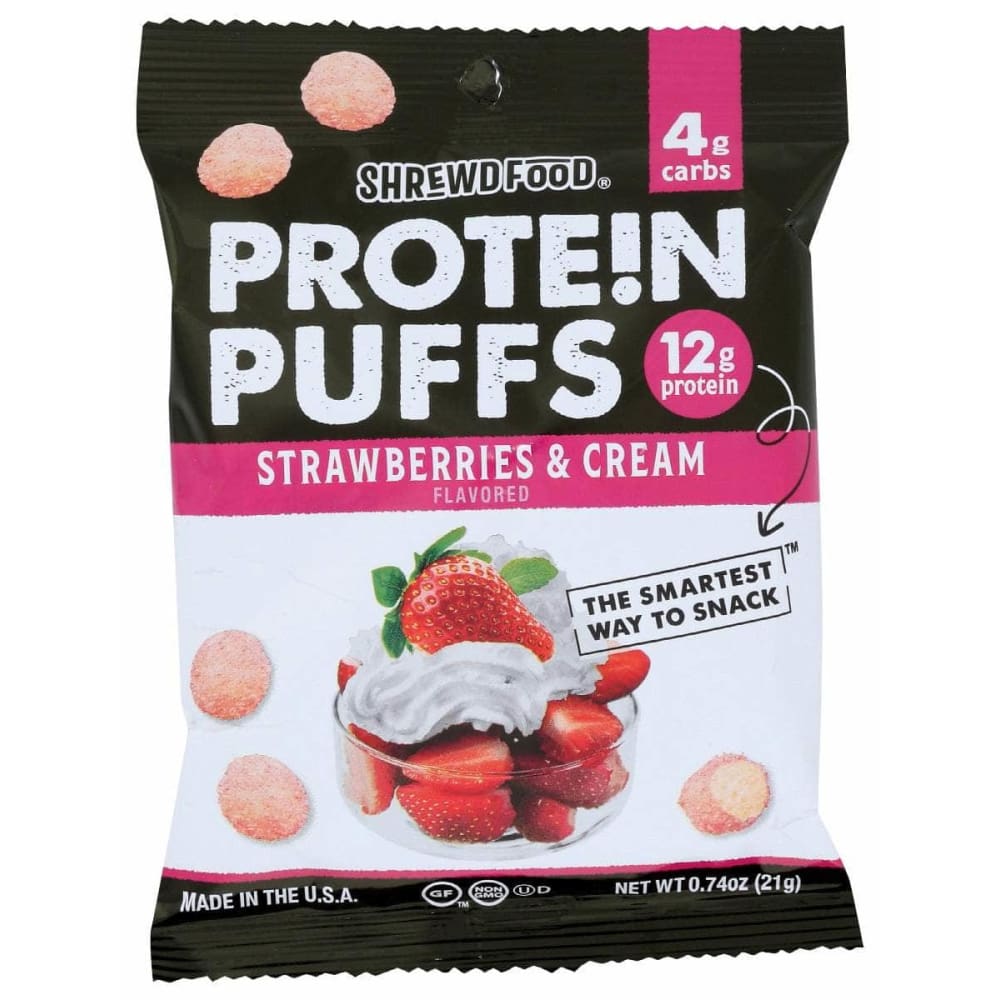SHREWD FOOD SHREWD FOOD Strawberries And Cream Protein Puffs, 0.74 oz
