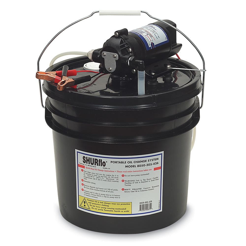 Shurflo by Pentair Oil Change Pump w/ 3.5 Gallon Bucket - 12 VDC 1.5 GPM - Marine Plumbing & Ventilation | Transfer Pumps,Winterizing | Oil