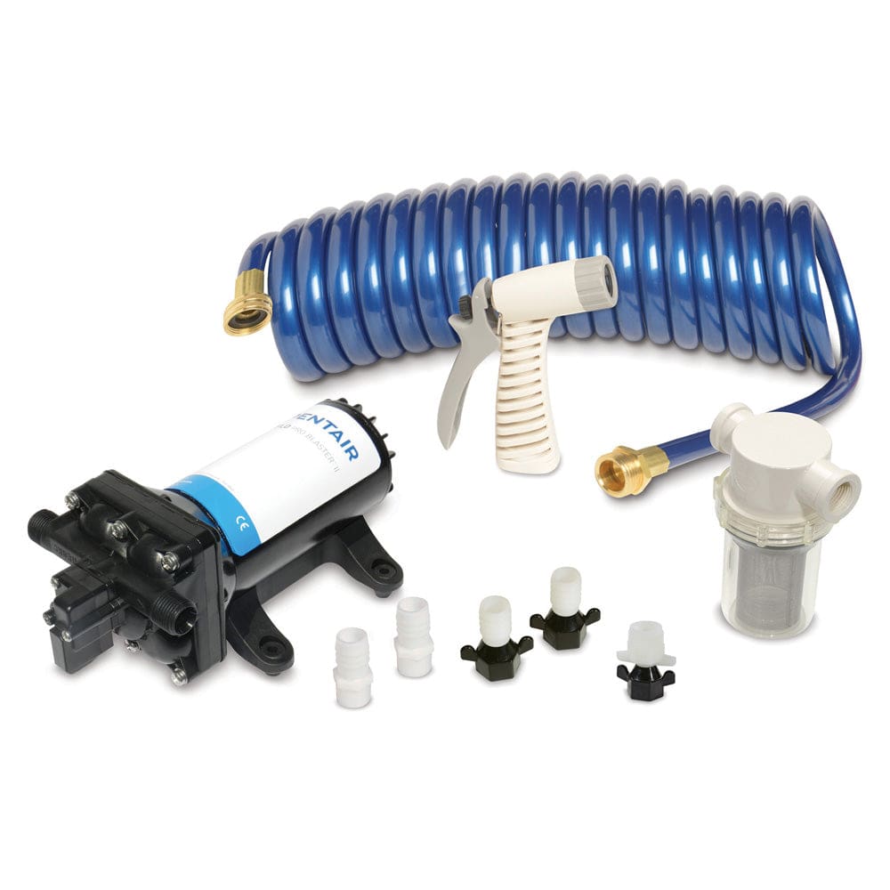 Shurflo by Pentair PRO WASHDOWN KIT™ II Ultimate - 12 VDC - 5.0 GPM - Includes Pump Fittings Nozzle Strainer 25’ Hose - Marine Plumbing &