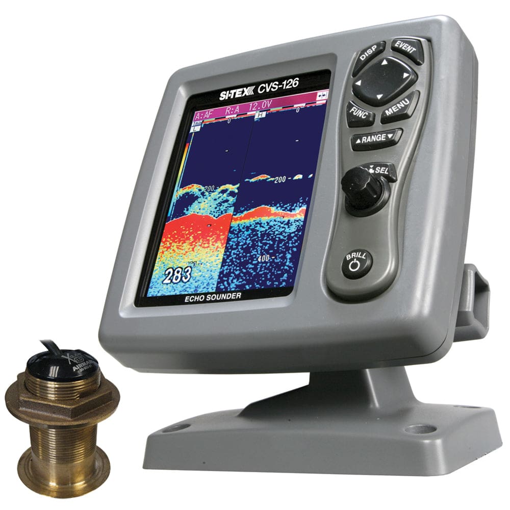 SI-TEX CVS-126 Dual Frequency Color Echo Sounder w/ B60 12° Transducer B-60-12-CX - Marine Navigation & Instruments | Fishfinder Only -