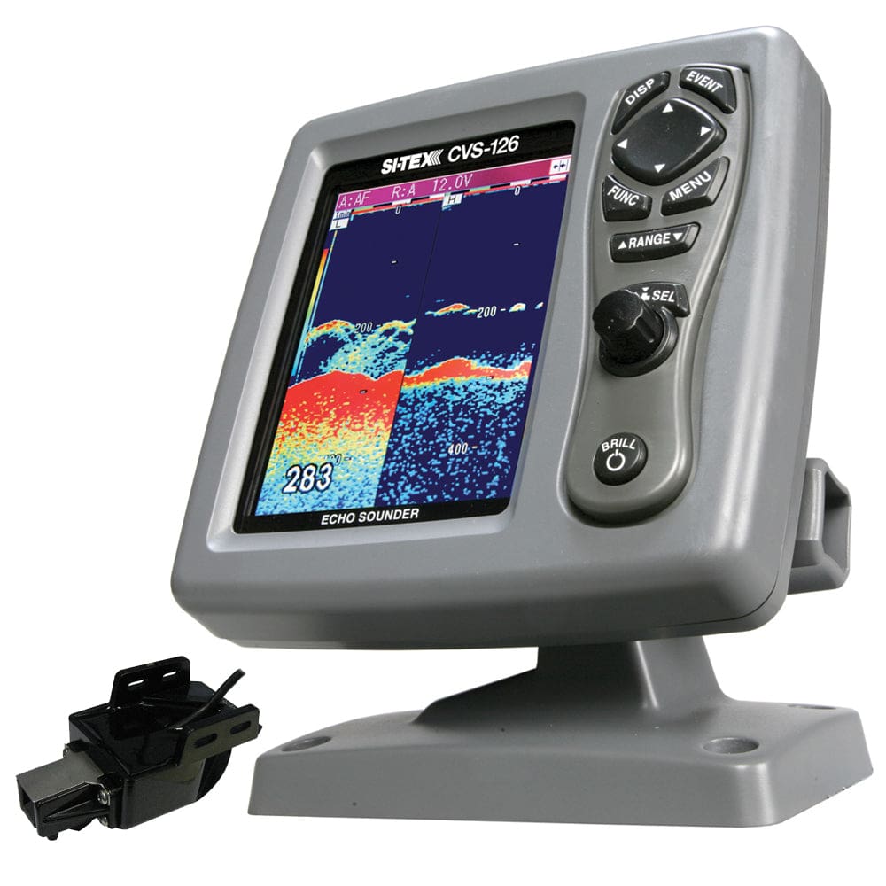 SI-TEX CVS-126 Dual Frequency Color Echo Sounder w/ Transom Mount Triducer 250/ 50/ 200ST-CX - Marine Navigation & Instruments | Fishfinder