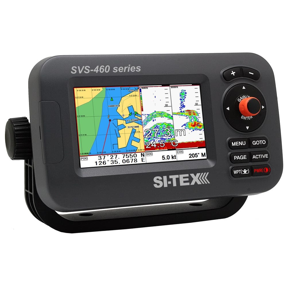 SI-TEX SVS-460CE Chartplotter - 4.3 Color Screen w/ Internal & External GPS Antennas & Navionics+ Flexible Coverage - Marine Navigation &