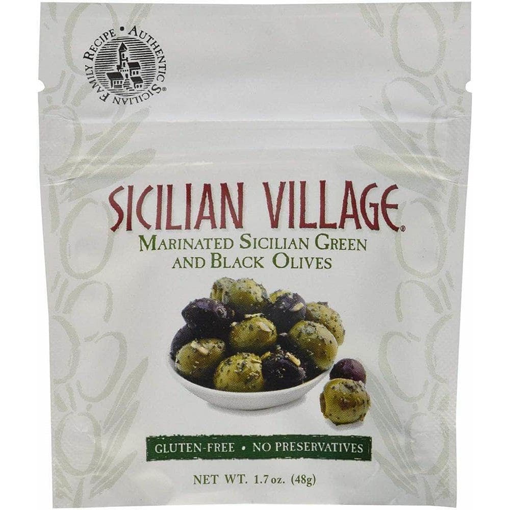 Sicilian Village Sicilian Village Olives Green Black Marinated, 1.7 oz