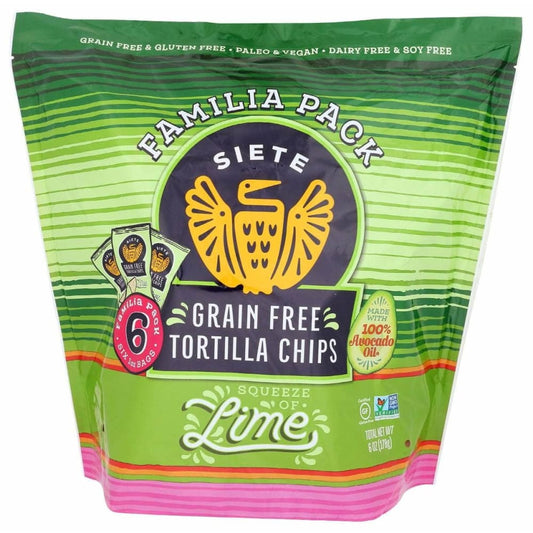 SIETE SIETE Lime Grain Free Tortilla Chips 6Pack, 6 oz