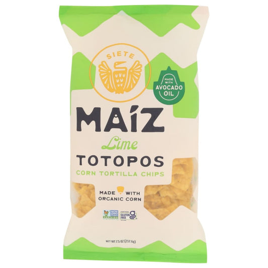 SIETE: Maiz Totopos Lime Tortilla Chips 7.5 oz (Pack of 4) - Tortilla & Corn Chips - SIETE