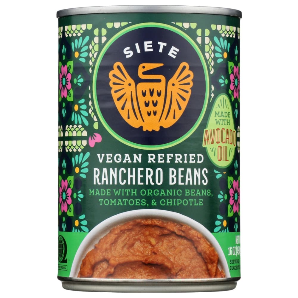 SIETE: Vegan Refried Ranchero Beans 16 oz (Pack of 5) - SIETE