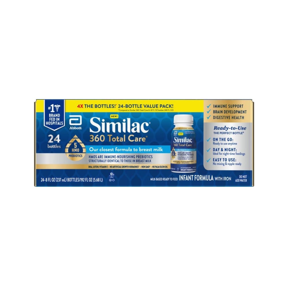 Similac Case Similac 360 Total Care Infant Formula, Ready-to-Feed, Case of 24, 8 fl ...