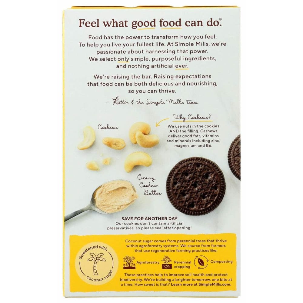 SIMPLE MILLS Grocery > Snacks > Cookies > Cookies SIMPLE MILLS: Cookies Sndwch Cocoa Cshw, 6.7 oz