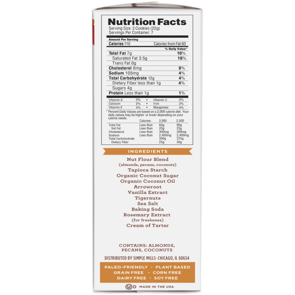 Simple Mills Simple Mills COOKIES CRNCHY TSTD PECAN (5.500 OZ)