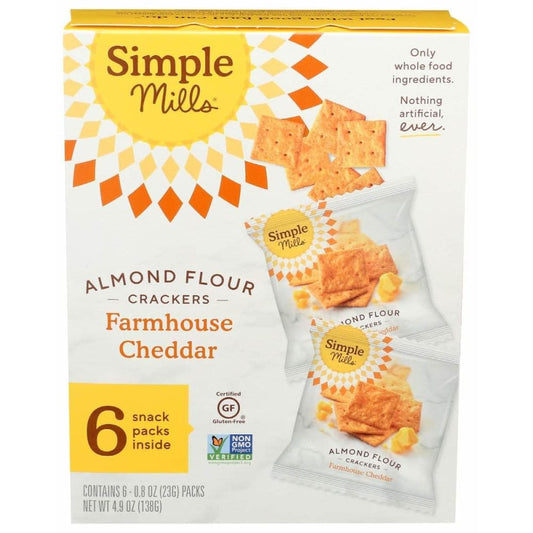 SIMPLE MILLS Simple Mills Farmhouse Cheddar Almond Flour Cracker Snack Pack, 4.9 Oz