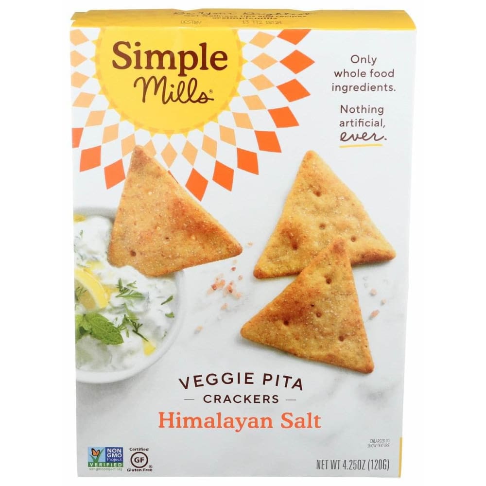 SIMPLE MILLS Simple Mills Himalayan Salt Veggie Pita Crackers, 4.25 Oz