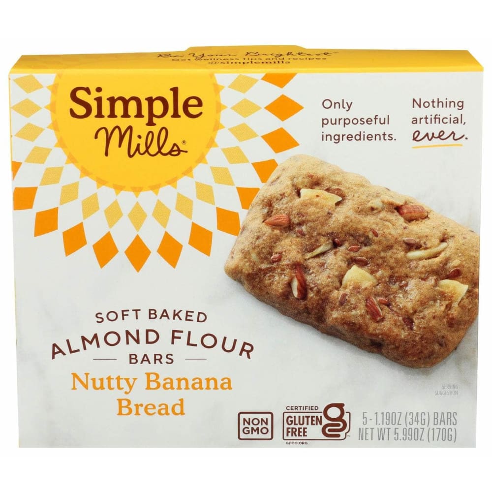 SIMPLE MILLS SIMPLE MILLS Nutty Banana Bread Soft Baked Bars, 5.99 oz