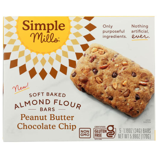SIMPLE MILLS: Peanut Butter Chocolate Chip Soft Baked Bars 5.99 oz (Pack of 4) - Grocery > Nutritional Bars - SIMPLE MILLS
