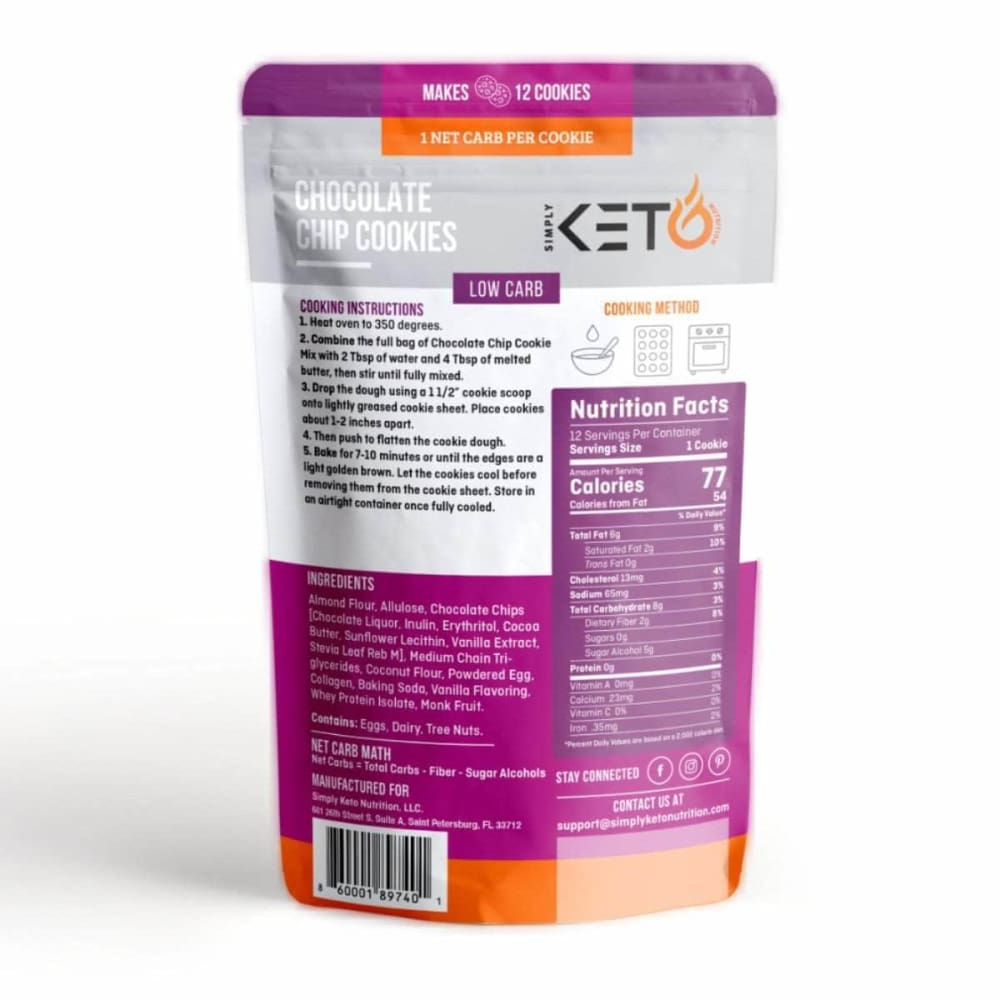 SIMPLY KETO NUTRITION Simply Keto Nutrition Cookie Chocolate Chip Mix, 8.3 Oz