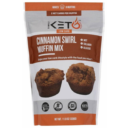 SIMPLY KETO NUTRITION Grocery > Cooking & Baking > Baking Ingredients SIMPLY KETO NUTRITION: Low Carb and Keto Friendly Cinnamon Swirl Muffin Mix, 11 oz