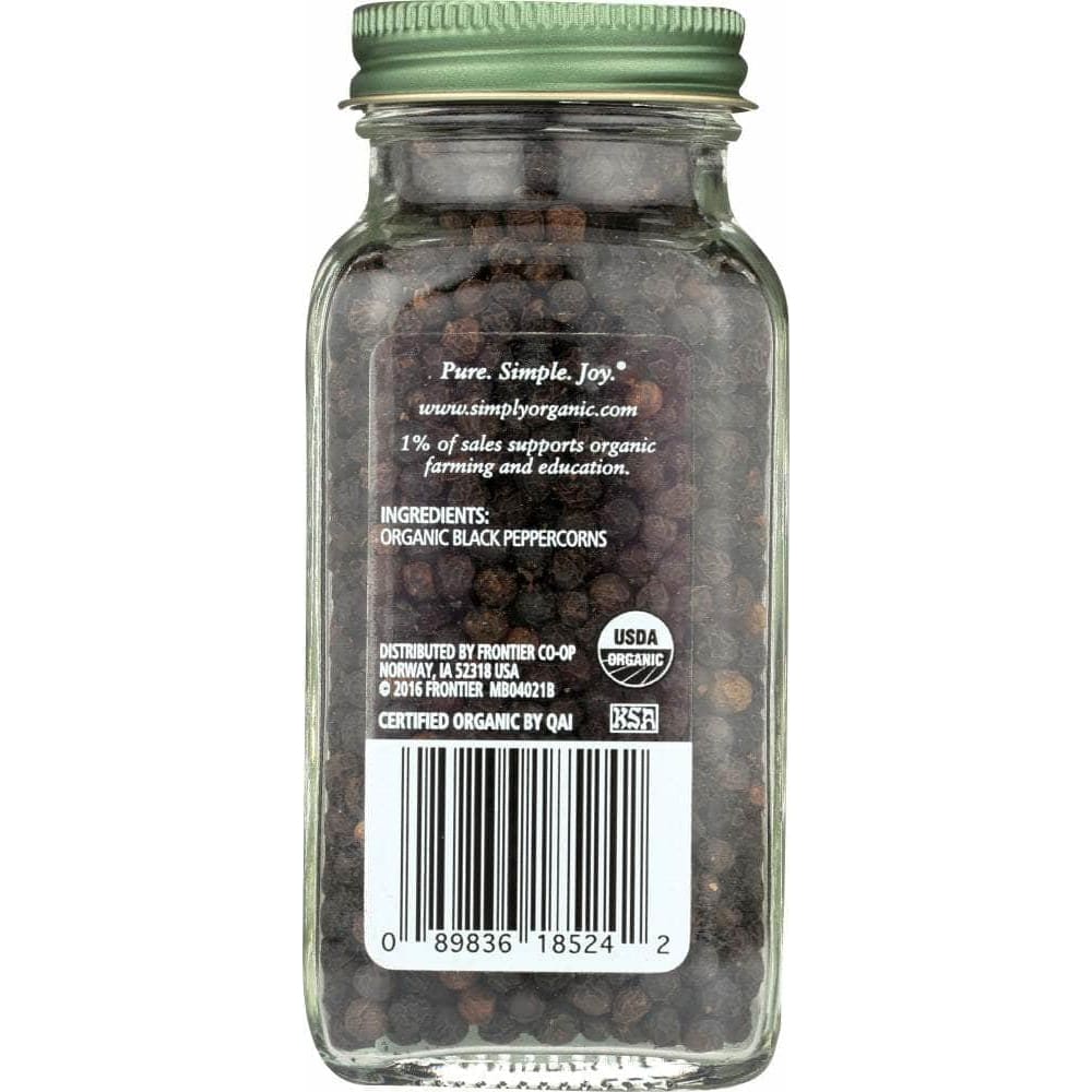 Simply Organic Simply Organic Black Whole Peppercorns, 2.65 Oz