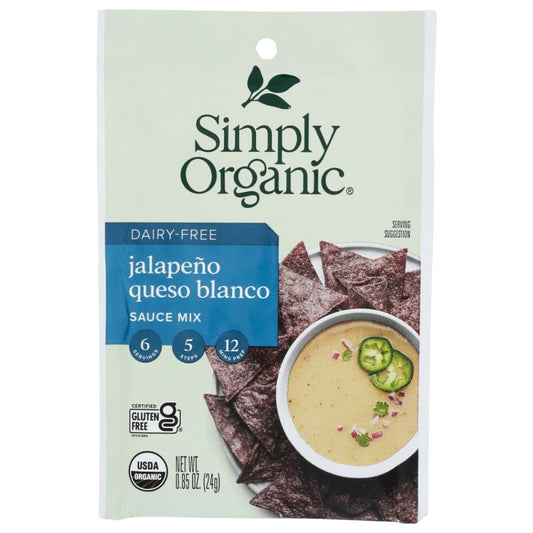 SIMPLY ORGANIC: Dairy Free Jalapeño Queso Blanco Sauce Mix 0.85 oz (Pack of 6) - Meal Ingredients > Sauces - SIMPLY ORGANIC