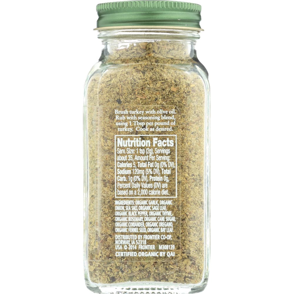 SIMPLY ORGANIC: Savory Herb Turkey Rub 2.43 oz - Grocery > Cooking & Baking > Extracts Herbs & Spices - SIMPLY ORGANIC