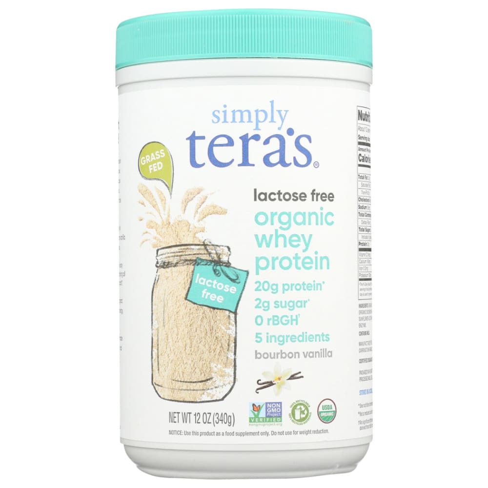 SIMPLY TERAS: Whey Protein Lactose Free Vanilla Organic 12 OZ - SIMPLY TERAS