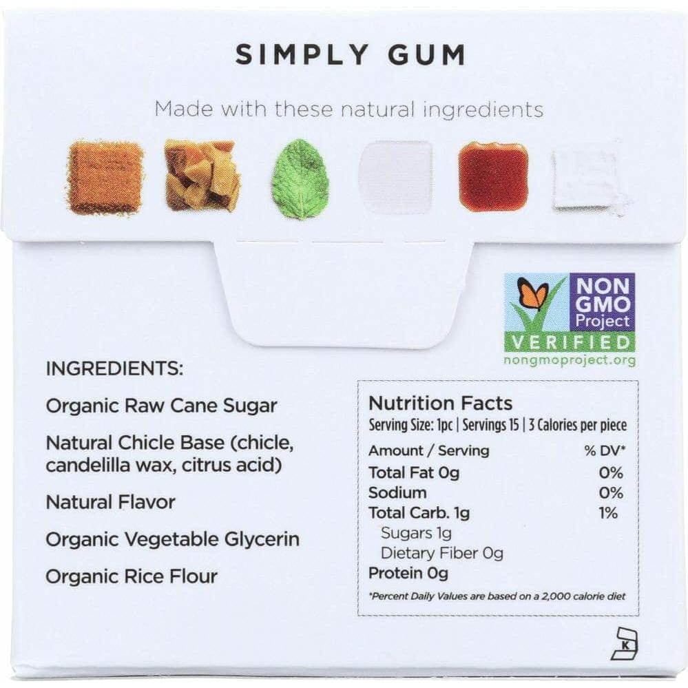 Simplygum Simplygum Gum Mint Natural, 15 pc