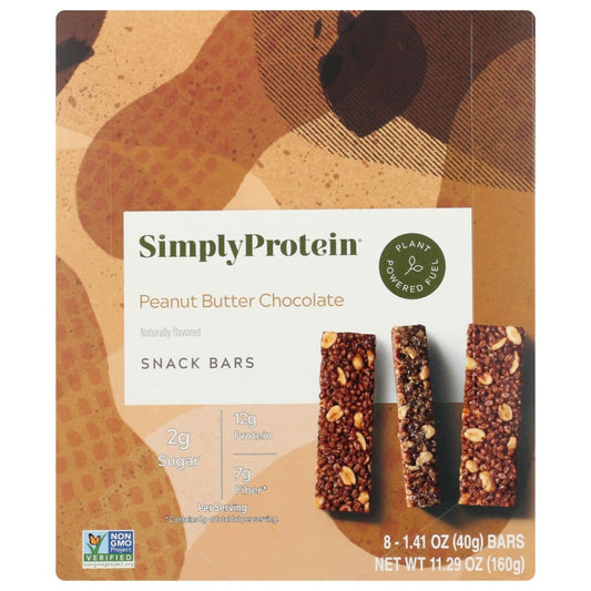 SIMPLYPROTEIN: Peanut Butter Chocolate Snack Bar 8Pk 11.29 oz - Nutritional Bars - SIMPLYPROTEIN