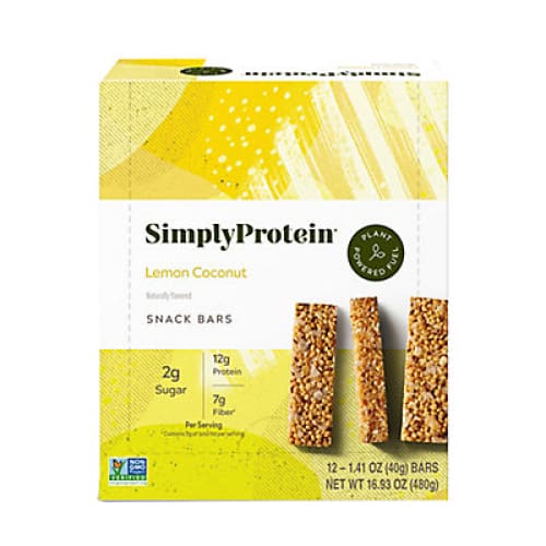 SimplyProtein Vegan Plant-Based Protein Bars - Lemon Coconut 12 ct. - Home/Grocery/Weight Loss & Nutrition/Protein Bars & Snacks/ -