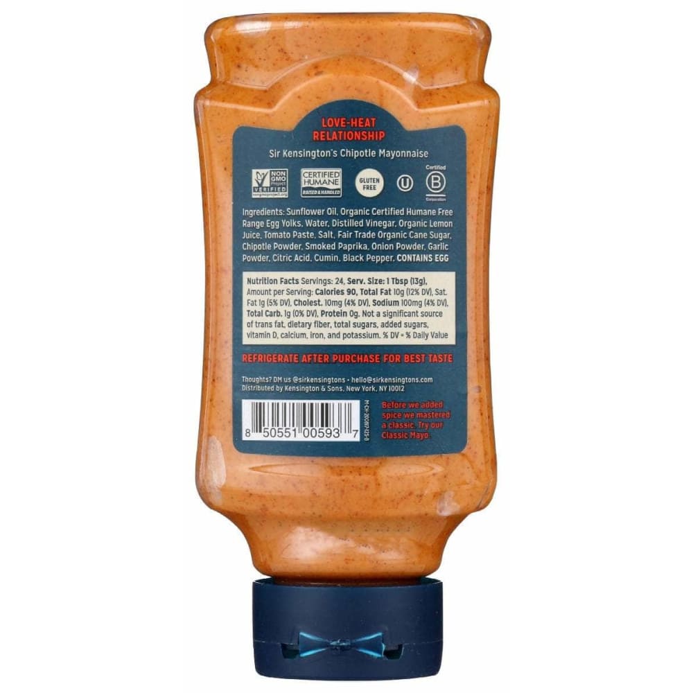 SIR KENSINGTONS Grocery > Pantry > Condiments SIR KENSINGTONS: Chipotle Mayonnaise, 12 oz