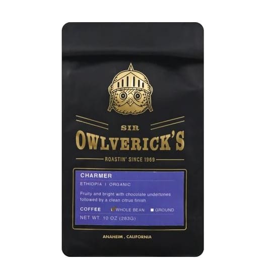 SIR OWLVERICK: Coffee Charmer Ethiopia Whole Bean Organic 10 oz (Pack of 2) - Beverages > Coffee Tea & Hot Cocoa - SIR OWLVERICK